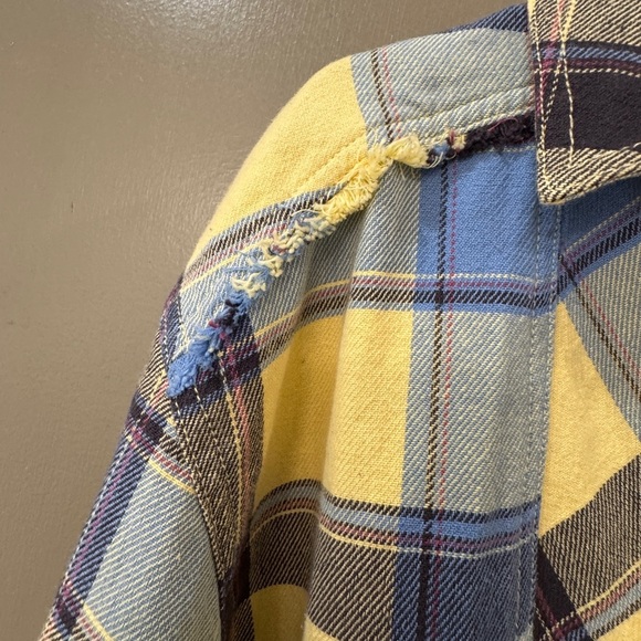 New FREE PEOPLE We The Free Layla Button Down Plaid Flannel Shirt  X-SMALL - Picture 5 of 11